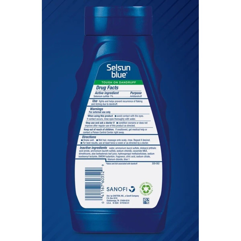 2 Pack Shampoo Selsun Aloe Vera Moisturizing Dandruff 325ml