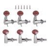 Tuner Pegs Tuning Machine Heads Button Silver Wooden Folk Guitar