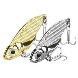 OriGlam 2pcs Metal VIB Hard Fishing Lure Jigs, Bass Crankbait Fishing Spinner Spoons Lure for Bass Walleye Trout Saltwater Freshwater