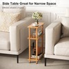 Apicizon Small Narrow Side Table, 3-Tier Skinny End Table for
