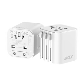 Universal Travel Plug Adapter 2 Pack - White