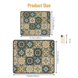 Avvrel Draining Mat, Super Absorbent Dish Drying Mat, Quick Dry Nanofiber Diatomaceous Earth Kitchen Sink Mat, Anti-Slip Drainer Mat for Kitchen Counter (30 x 40cm, Style D)