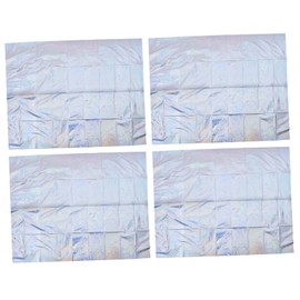 DOITOOL 4pcs Iridescent Plastic Tablecloths Holographic Foil Rectangle Covers Easy to Clean for Birthday Disco Bachelorette and Wedding Decorations