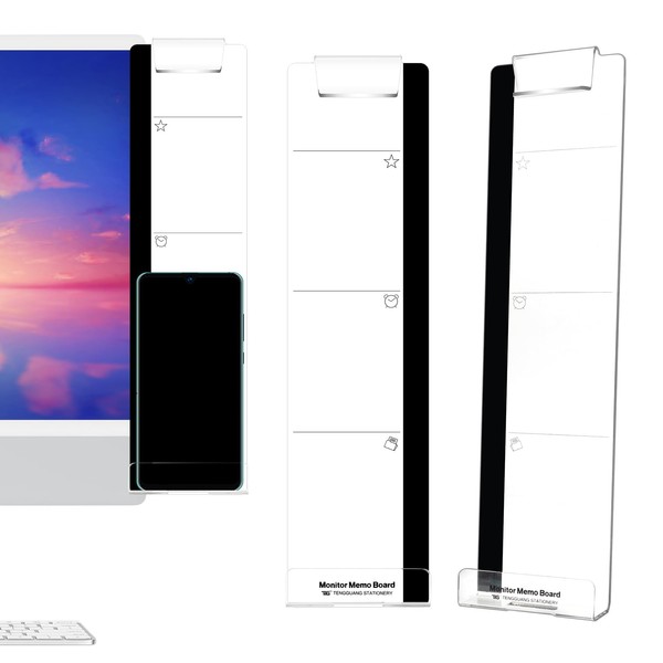 Pack of 2 Computer Monitor Memo Board, Monitor Desk Memo
