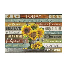 Sunflower Inspirational Jigsaw Puzzles Plants Flower Motivational Jigsaw Puzzles for Adults and Teenagers Fun Family Game Motivational Toy Educational Intellectual