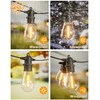 Jerritte 200FT LED Outdoor String Lights with 60 Edison Shatterproof