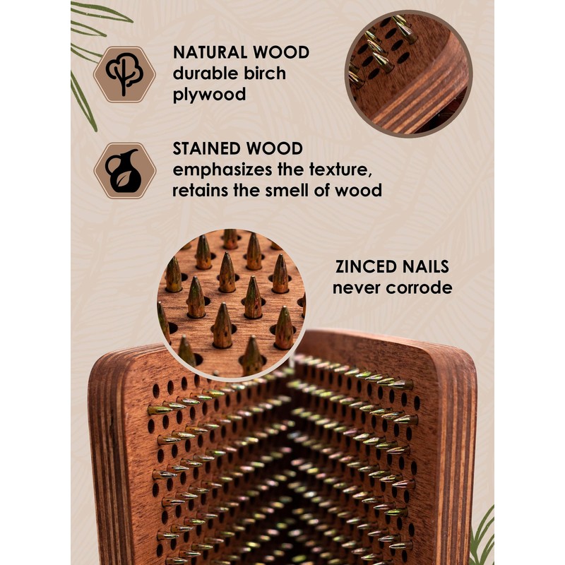 Wooden Yoga Board for Acupressure and Meditation with Nails for