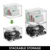 mDesign Plastic Stackable Home Office Storage Organizer Box with Hinge