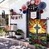 Christian Cross Religious Garden Flag 12x18 Inch Double Sided Jesus