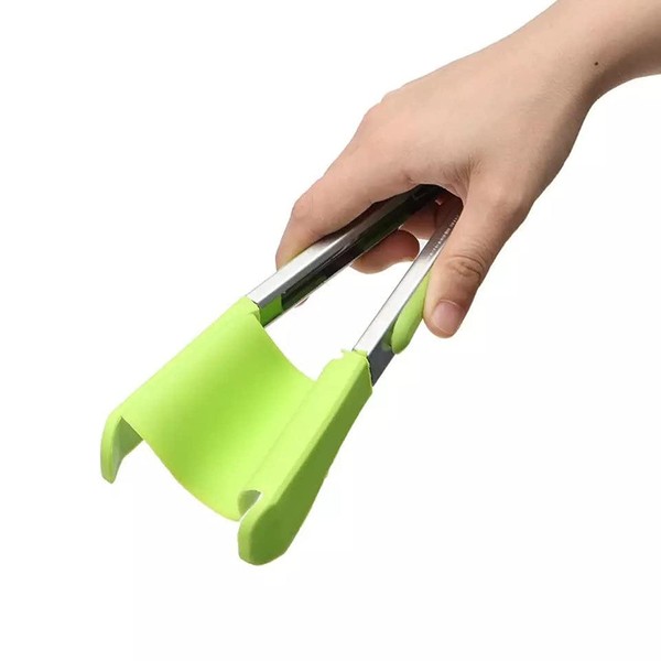 MY DEVELOPMENT Multi-Functional Silicone Tongs Non-Stick | Stainless Steel 2-in-1