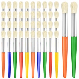 50Pcs Paint Brushes, Anezus Round Paint Brushes for Kids Classroom Toddlers Paint Brush Set for Touch Up Preschool Daycare Washable Acrylic Paint Pumpkin Painting