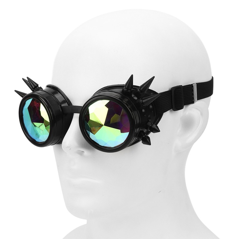 Steampunk Goggles Retro PC ABS with Elastic Band Kaleidoscope Rave