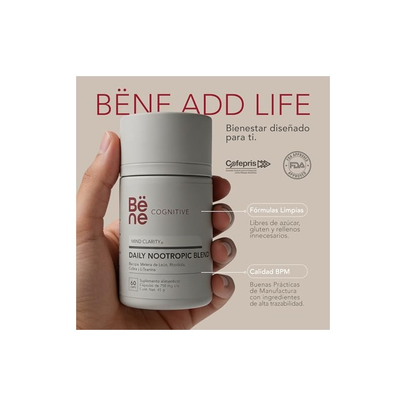 B?ne Add Life, Daily Nootropic Blend 60 C?psulas