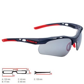 SWISSEYE Nucleo Sports Glasses (Adjustable, Rubberised Temple Ends, Ventilation System, Case, Microfibre Bag & Interchangeable Lenses), Dark Blue Matte/Warm Red