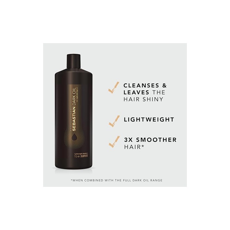 Sebastian Professional Dark Oil Shampoo Ligero Brillo y Suavidad