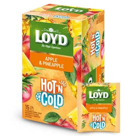 LOYD - Hot'N Cold Apple & Pineapple - Pack of 8 - 8 x 15 Individually Packed Tea Bags, Tea for Cold and Hot Drinking, Summer Ice Tea, Flavoured Cold Tea, with Natural Ingredients, Cold Brew
