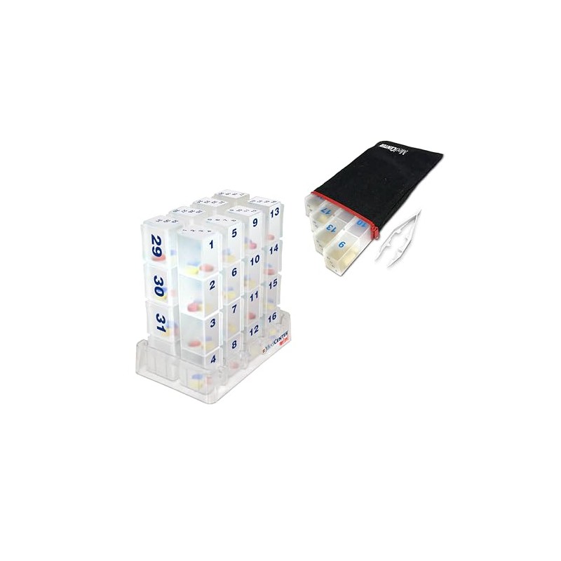 MedCenter Monthly Pill Organizer – 31-Day Pill System with Daily