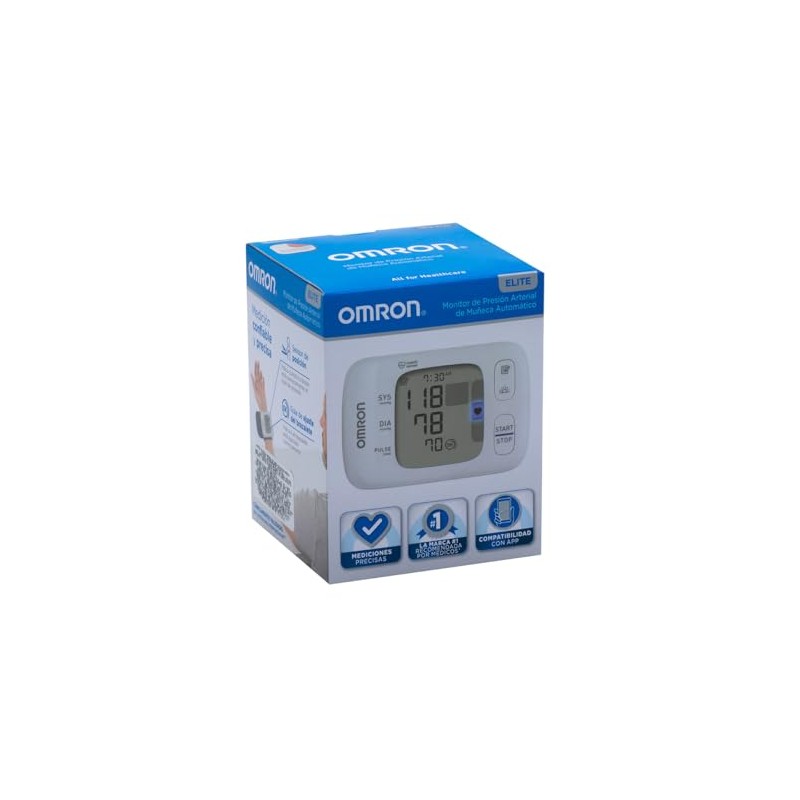 OMRON Baumanómetro automático de muñeca HEM-6230 compatible con app OMRON