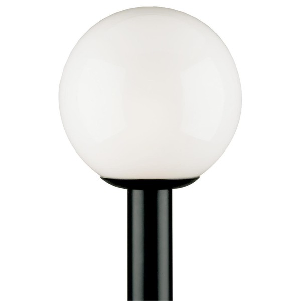 Westinghouse Lighting 6686100 One-Light Post-Top Exterior Lantern, Black Finish Polycarbonate with White Acrylic Globe