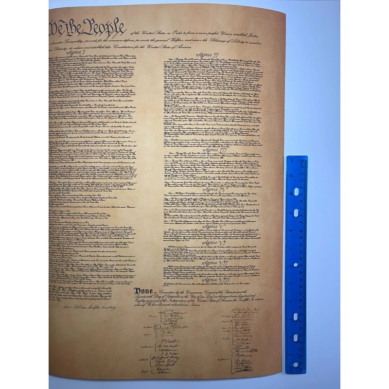 United States Constitution Poster American Constitution Print USA Documents
