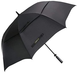 Golf Umbrella Extra Large Oversize 80 Inch Windproof Stick Umbrella Double Canopy Vented Manual Open Close - C2.1 Black
