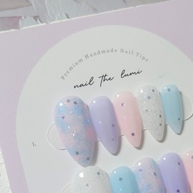 I'll give you the universe  Handmade nail tip - short ballerina / 우주를 줄게  수제네일팁 - 숏발레리나
