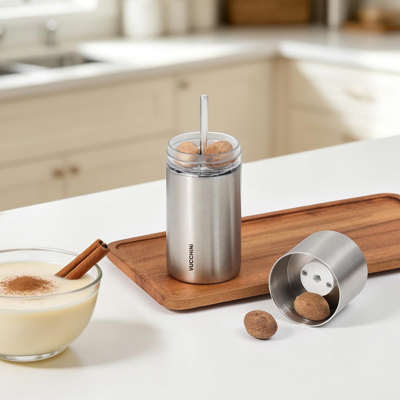 Vucchini Stainless Steel Nutmeg Grinder for Powder