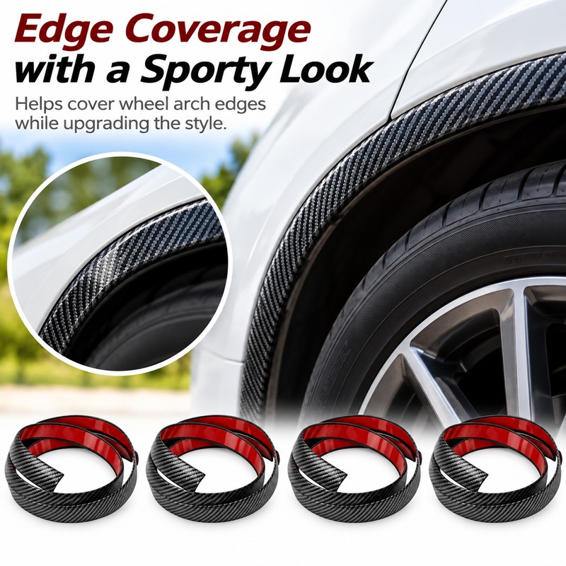 Wheel Arch Fender Protectors for Car Exterior – 4-Piece Carbon