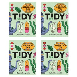 Tidy Tea, Moroccan Tea, 4 x 15 Plastic Free Pyramid Tea Bags, a Delicate & Smooth Green Tea with Moroccan Mint
