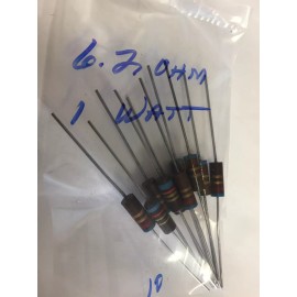 6.2 OHM  OHM 1 WATT CARBON COMPOSITION RESISTORS 10 PCS NOS