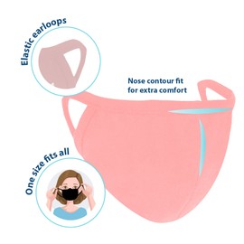 Lovercare Face Mask - Lovercare Fabric Face Mask KIDS Pink size M-L 10pc (3-ply)