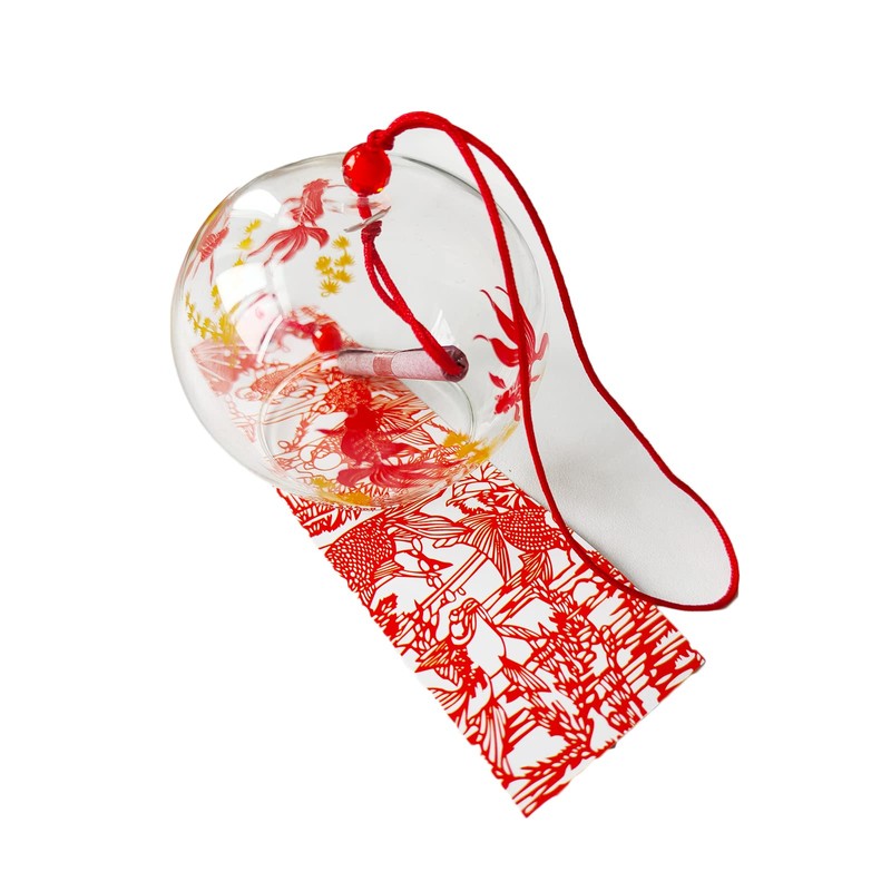 Japanese Wind Chimes Glass Wind Bells Red Glass Wind Chimes