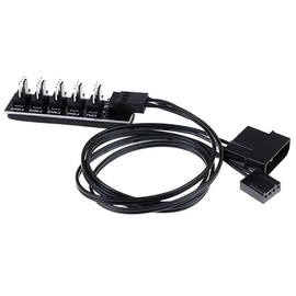 PWM Powered Fan Hub 5 Way Port 4 pin 3 pin Fan Splitter Power Cable 12V Internal Computer Fans