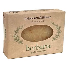 Herbaria Indonesian Safflower Handcrafted All-Natural Soap with Essential Oils. 4.5 oz Bar. Enjoy 60 More Skin-Friendly Varieties.