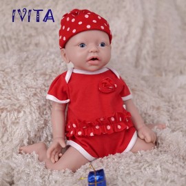 IVITA 15" Reborn Baby Newborn Infant Boy/Girl Realistic Handmade Silicone Doll - Girl Baby Doll, 15''38cm