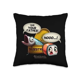 Surströmming Premier Designs with a Twist Sushi I Am Your Father Funny Surströmming Throw Pillow, 16x16, Multicolor