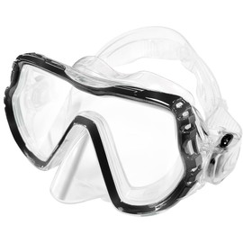 Ruayia Diving goggles with nose protection, swimming goggles, snorkel mask, children, 180° panorama, anti-fog, anti-leak, black