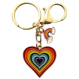 Evenchae Rainbow Heart Keychain with Clip