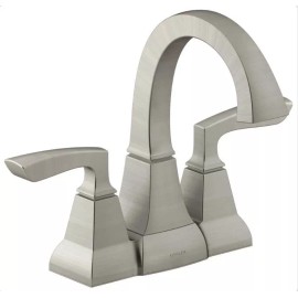 KOHLER Kallan 4 in. Centerset 2-Handle Bathroom Faucet in Vibrant Brushed Nickel