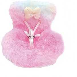 Car Dolls Safety Seat with Soft Furry Cushion, Car Seat for Doll 17 cm, for Car Ventilation Slits, Presenting Doll Toy Ornaments, Doll Safety Seat (Pink)