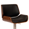 Armen Living London Swivel Barstool in Black Faux Leather and