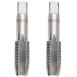2Pcs M18x1.5 Tap, Metric Right Hand M18 x 1.5 Tap, M18x 1.5 mm High-Speed Steel Thread Milling Tap Suitable for Various Metals, M18 Tap Diameter 18mm, Pitch 1.5mm
