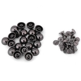 20 Zinc Alloy Nail Rivet Stud Bolt Set Mushroom Stud Screwback DIY Cap Strap Handle Bags Leather, Black