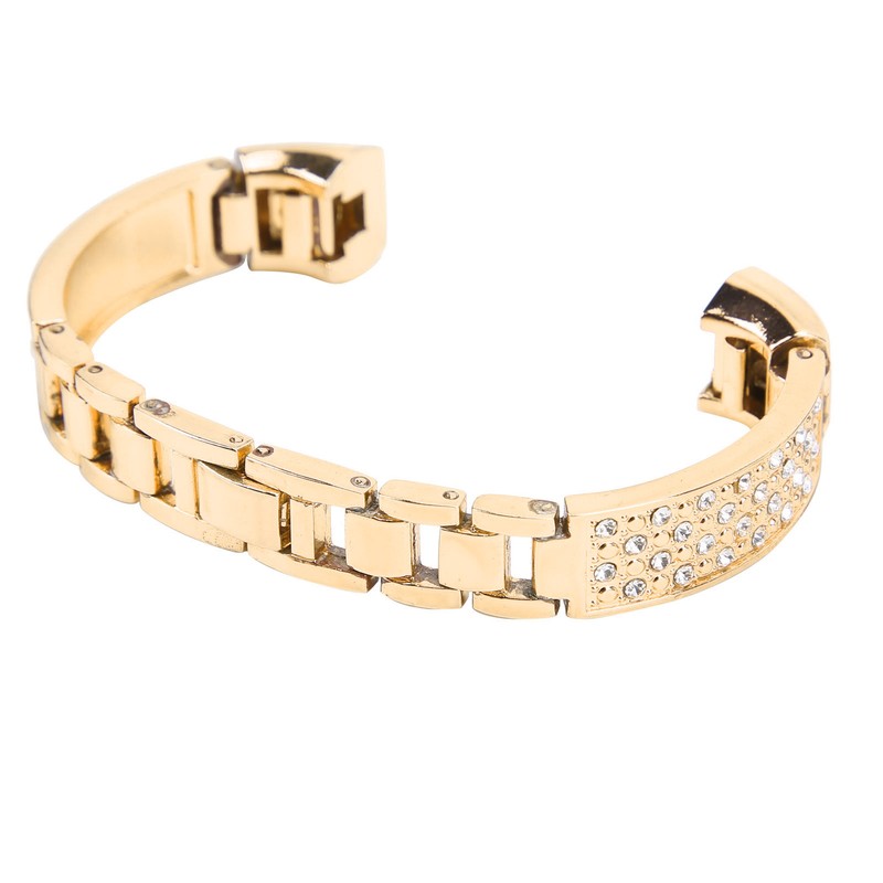 Stainless Steel Bracelet Women Inlay Rhinestones Wristband Wrist Decoration for