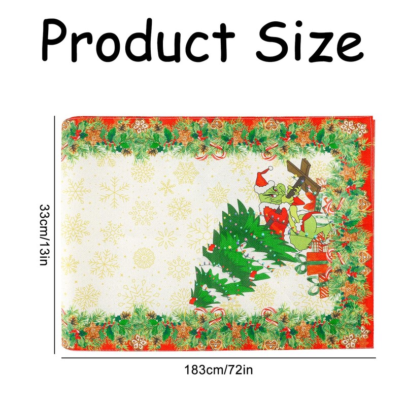 Rumyve Christmas Table Runner,Christmas Elf Party Decor Merry Christmas Table