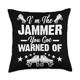 Roller Skates for Roller Derby Accessories Girl Pads Gear Helmet Roller Derby Player Throw Pillow, 18x18, Multicolor