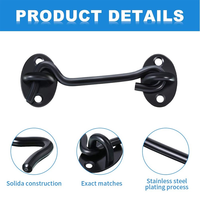 Hook and Eye Latch Barn Door Latch, Heavy Duty Solid