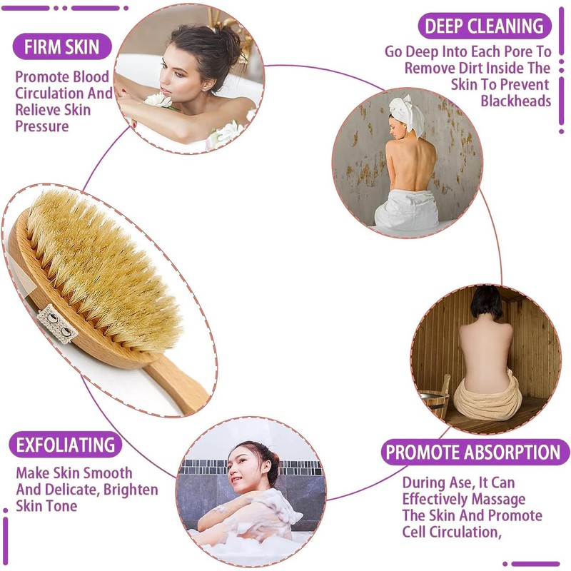 Bath Brush with Long Handle,exfoliating Bath Brush, Back Scrubber for