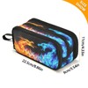 Big Capacity Pencil Case Abstract Cool Dragon Fire 3 Compartment