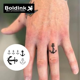 Boldink Semi-permanent tattoos, realistic fake tattoos, last 7-15 days, waterproof non-reflective temporary tattoo stickers, cruelty-free, uniquely designed exquisite packaging（Anchors）